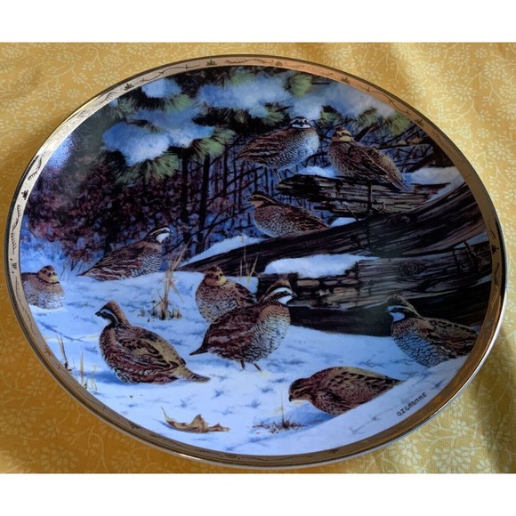 BOBWHITES Plate -The Game Birds of Owen J. Gromme, Danbury Mint Limited Edition - Picture 1 of 3